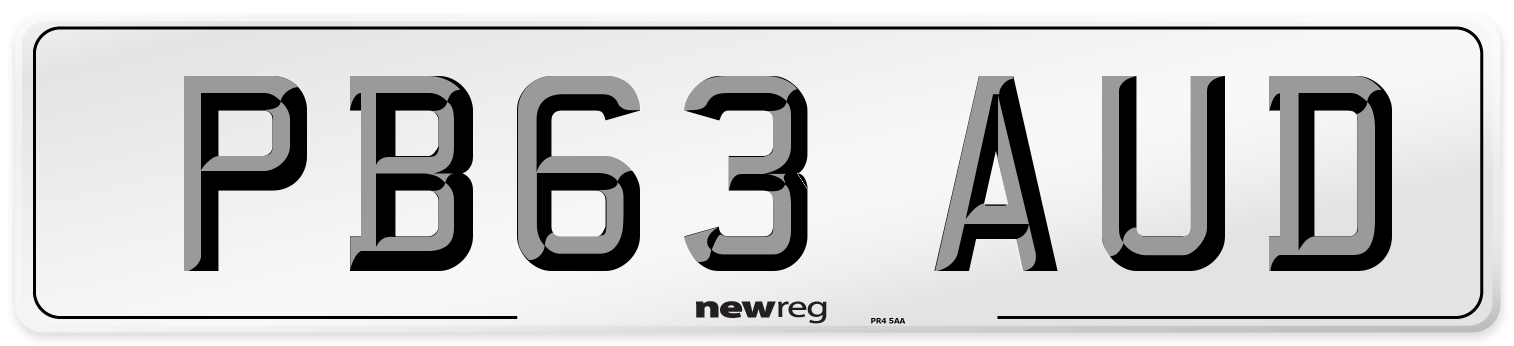 PB63 AUD Number Plate from New Reg